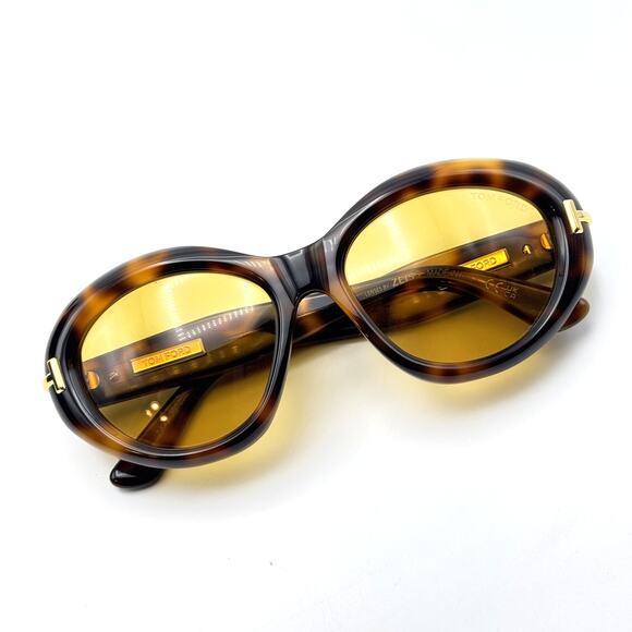 Tom Ford Sunglasses FT1328 53E Havana Oval Frame Brown Lens 55mm Icon Collection main image 12
